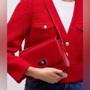 New with dust bag J.Crew Edie Italian leather bag red